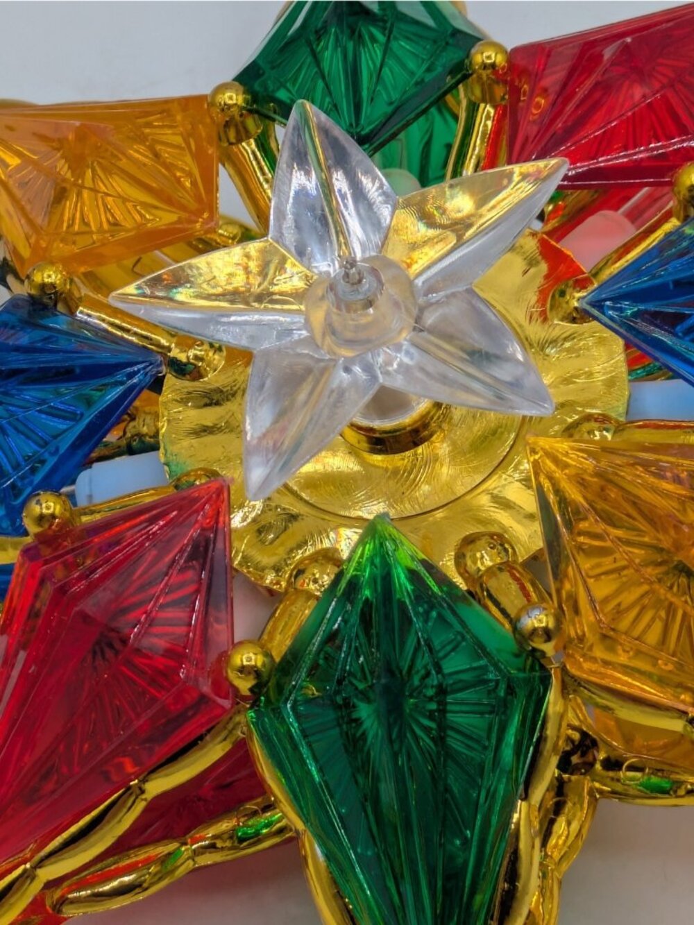8 Point Star Christmas Tree Topper Multi-Colored Plug In Light Up 12" - Picture 5 of 8